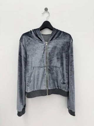 set velvet velour hooded zip-up bootcut pants training set