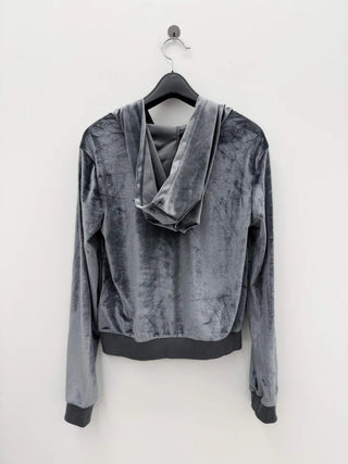 set velvet velour hooded zip-up bootcut pants training set