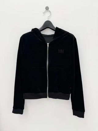 set velvet velour hooded zip-up bootcut pants training set