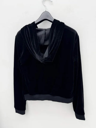 set velvet velour hooded zip-up bootcut pants training set