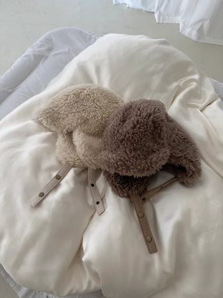 poggle boucle fur earflap reversible earmuff hat trooper hat