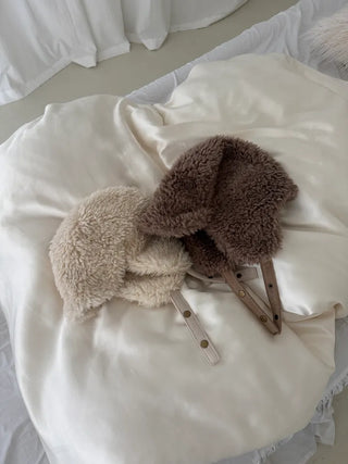 poggle boucle fur earflap reversible earmuff hat trooper hat