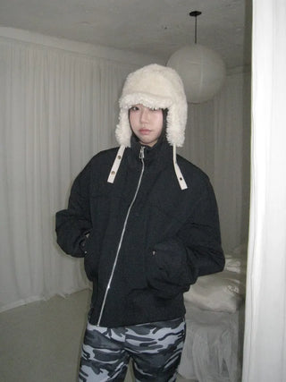 poggle boucle fur earflap reversible earmuff hat trooper hat