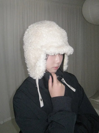 poggle boucle fur earflap reversible earmuff hat trooper hat