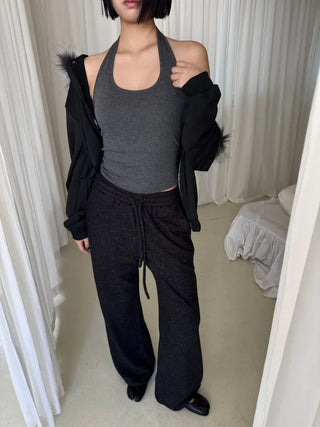 cap-built halter neck nasi 4-season bra top hip bralette tank top