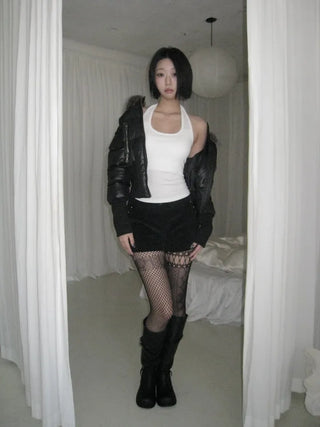 cap-built halter neck nasi 4-season bra top hip bralette tank top