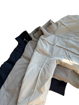 Ent High Neck Cotton Cut Shibori Overfit Zip-up Aviator Jumper Winter Bomber JK