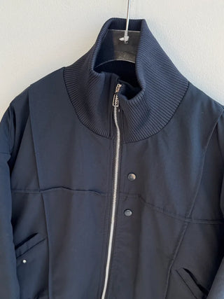 Ent High Neck Cotton Cut Shibori Overfit Zip-up Aviator Jumper Winter Bomber JK