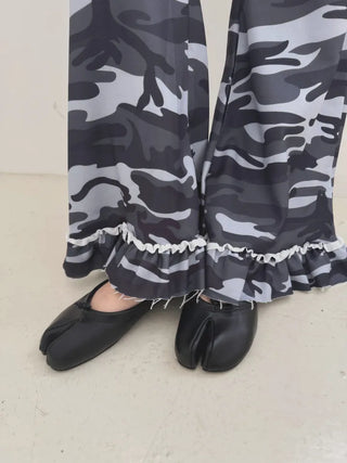 Tabi leather flat shoes