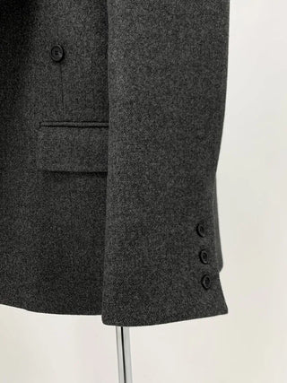 Button two-way one-button oversized wool jacket