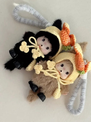 Monchhichi plush doll keychain key ring
