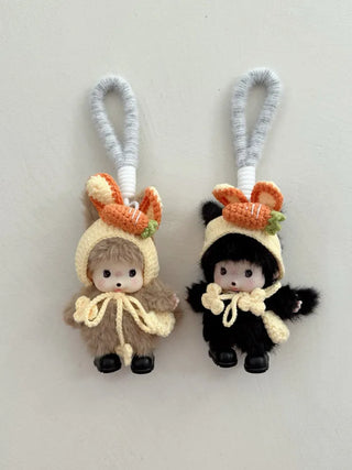 Monchhichi plush doll keychain key ring