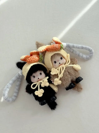 Monchhichi plush doll keychain key ring