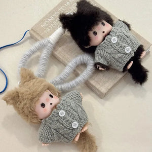 Monchhichi plush doll keychain key ring