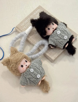 Monchhichi plush doll keychain key ring