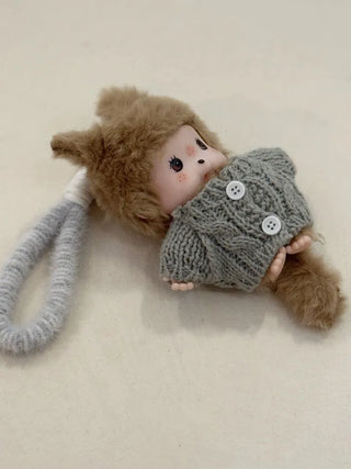 Monchhichi plush doll keychain key ring