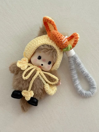 Monchhichi plush doll keychain key ring