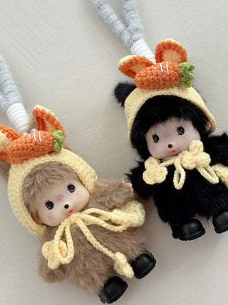 Monchhichi plush doll keychain key ring