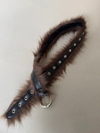 Kiko Eyelet Fur Belt