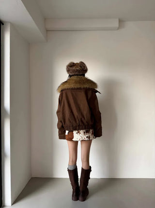 Detachable fur o Fleece lining* Fox fur trimmed Benyon faux fur mustang jacket