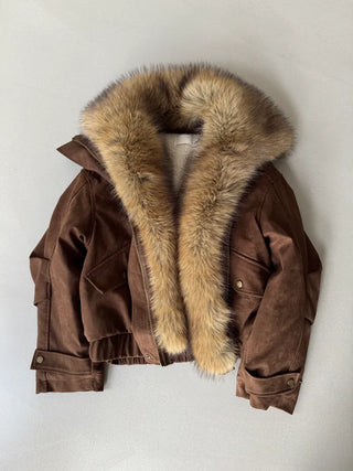 Detachable fur o Fleece lining* Fox fur trimmed Benyon faux fur mustang jacket