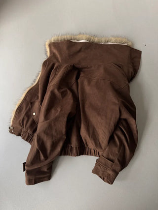 Detachable fur o Fleece lining* Fox fur trimmed Benyon faux fur mustang jacket