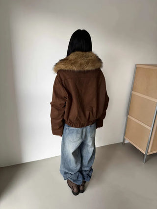 Detachable fur o Fleece lining* Fox fur trimmed Benyon faux fur mustang jacket