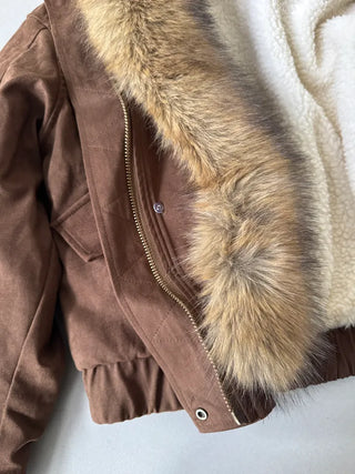 Detachable fur o Fleece lining* Fox fur trimmed Benyon faux fur mustang jacket