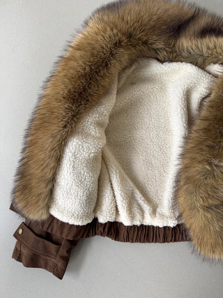 Detachable fur o Fleece lining* Fox fur trimmed Benyon faux fur mustang jacket