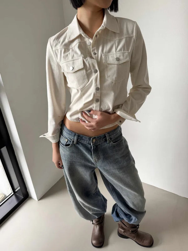 OOTJ/OOT Low-Rise Mid-Cyan Crack Wash Wide Denim Pants