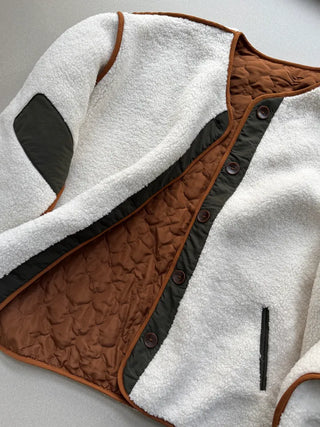 Poggle Wool Reversible Overfit Fleece Quilted Jacket