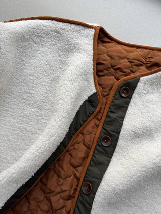 Poggle Wool Reversible Overfit Fleece Quilted Jacket
