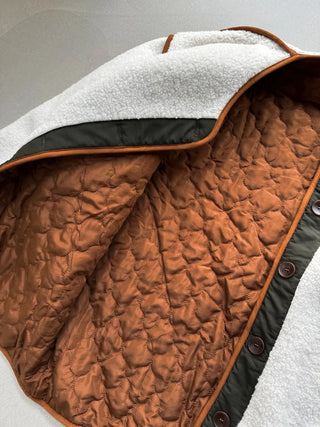 Poggle Wool Reversible Overfit Fleece Quilted Jacket