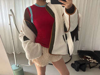 Poggle Wool Reversible Overfit Fleece Quilted Jacket