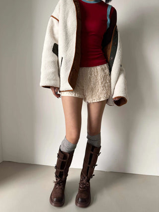 Poodle Fur Shorts Banded Shorts