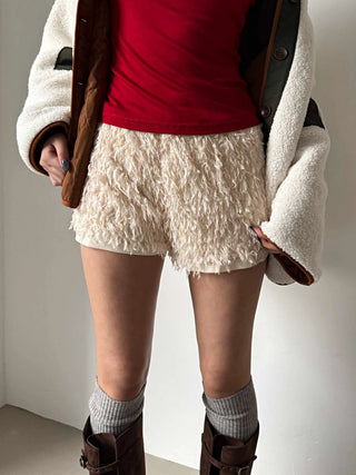 Poodle Fur Shorts Banded Shorts