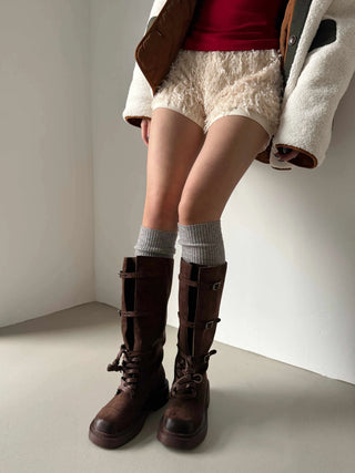 Poodle Fur Shorts Banded Shorts