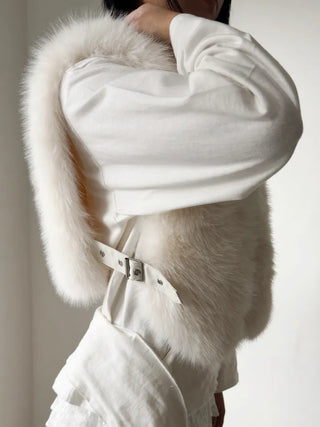mink belt faux fur vest