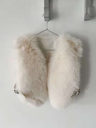 mink belt faux fur vest