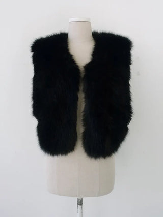mink belt faux fur vest