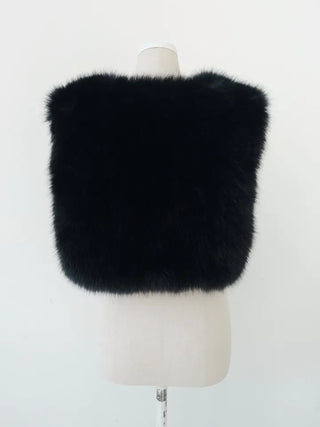 mink belt faux fur vest