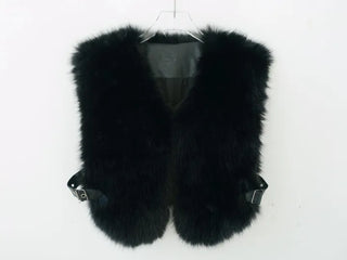 mink belt faux fur vest