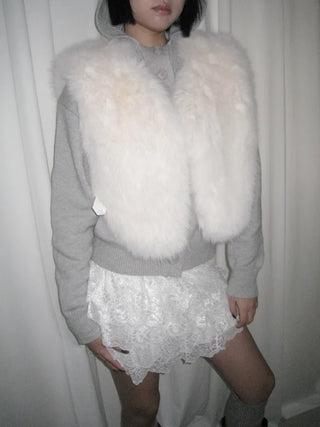 mink belt faux fur vest