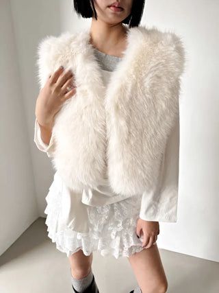 mink belt faux fur vest