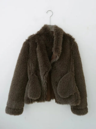 Venetian buckle trimmed fur mustang jacket
