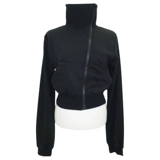 diagonal uneven crop unique turtleneck polo shirt