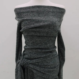 boat neck off-shoulder wrap knot long-sleeve t-shirt