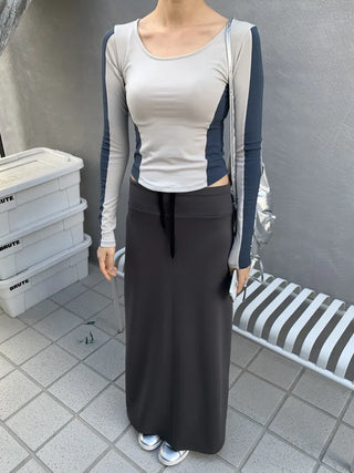 Jersey maxi long skirt
