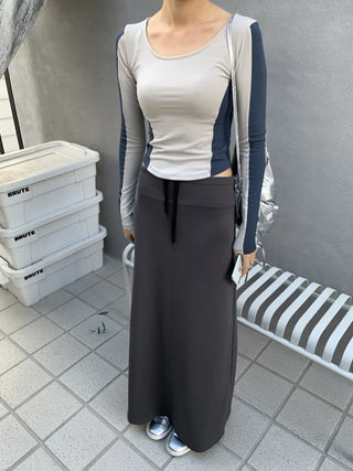 Jersey maxi long skirt