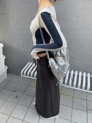Jersey maxi long skirt